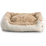 Gutekissen® Shaggy Hundebett Kleine Hunde - Hundekissen Waschbar - Farb- und Größenwahl (XXL - 110x90, Beige)