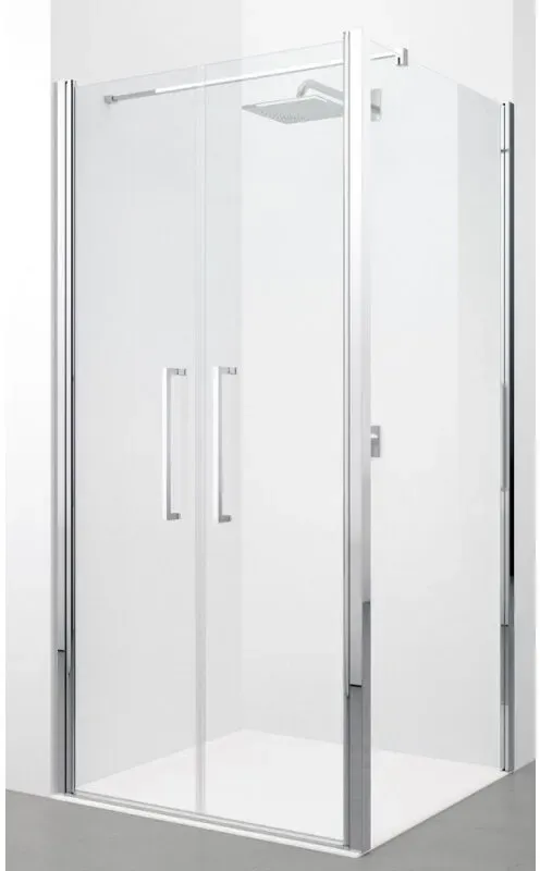 Novellini Young 2B Klapptür mit Seitenwand, 178-182cm, silber