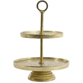 Light & Living Etagere Lutek - Gold - 2 Schichten - Rund - Metall - Servierständer - Servierplatte - Tortenständer/Cupcake Ständer - Servier-Tablett