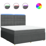 vidaXL Boxspringbett 180 x 200 cm Dunkelgrau