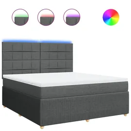 vidaXL Boxspringbett 180 x 200 cm Dunkelgrau