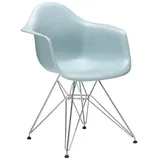 Vitra Stuhl Eames Plastic Armchair RE 83x63x59 cm eisgrau, Gestell: verchromt, Designer Charles & Ray Eames