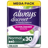 Always Discreet Inkontinenz-Slipeinlagen Damen, Normal (30 Binden) Mega Pack, starker Schutz, den Sie kaum spüren