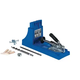 Kreg Jig K4 Starter Set ( K4 ) Tischler Komplettset Verbindungssystem aus Holz mit Bohrschablone K4, Stufenbohrer, Bit, Schrauben und Stopfen
