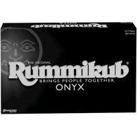Rummikub Onyx Edition – Anspruchsvolles Set mit einzigartigen schwarzen Rummikub-Fliesen und lebendigen eingravierten Zahlen von Pressman, mehrfarbig