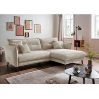 INOSIGN Ecksofa Lazio, zwei verschiedene Fußfarben wählbar beige|braun