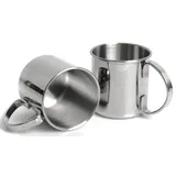 Echtwerk Moscow Mule Becher Set aus Edelstahl (2tlg, 480 ml silber)
