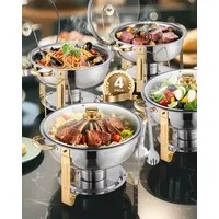 Vevor Chafing Dish Buffet Speisenwärmer mit 4 Behältern in
