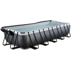 EXIT TOYS EXIT Black Leather Pool 540 x 250 x 100 cm inkl. Sandfilteranlage, Abdeckplane, Poolleiter, Reparaturset
