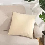 Kissenbezug 80x80 Hellgelb Kopfkissenbezug 80x80 Superweicher Baumwolle Hanf Couchkissen Resistent Atmungsaktiv Kissenbezüge 80x80 Verdecktem Zip Voll Sofakissen 80x80cm/1 Pcs
