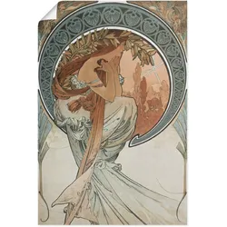 Artland Kunstdruck »Vier Künste: Die Poesie. 1898«, Frau, (1 St.), als Alubild, Leinwandbild, Wandaufkleber oder Poster in versch. Größen Artland Farbe Bild(er): orange