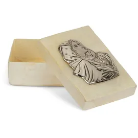 Nklaus Rosenkranz Dose echt Perlmutter Madonna Silber Schatzkiste 7,5 x 5 x 2,3cm 2525