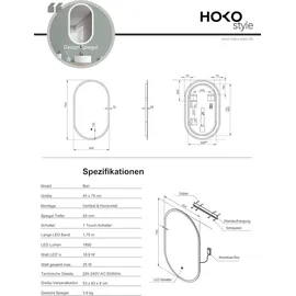 Hoko Badspiegel 45 x 75 cm Transparent
