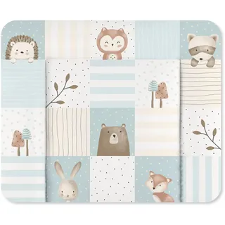 Julius Zöllner Julius Zöllner® Wickelauflage Softy 65x75 cm - weiche Wickelunterlage - Baby Wickeltischauflage - Folie, wasserdicht & abwischbar - Made in Germany - OEKO-TEX Standard 100 - Waldfreunde