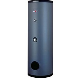 Wolf Sem Warmwasser-Solarspeicher 2444850 500 I, mit 2 Glattrohr-Wärmetauschern, silber