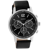 Oozoo Herren Armbanduhr Timepieces Analog Leder schwarz D2UOC10813 - Schwarz