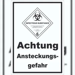 Aufkleber Ansteckungsgefahr Infectious Substance A5 (148x210mm)