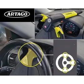 Artago 870 2in1 Lenkradschloss Ohne/Mit Alarm Don't Touch 120dB+LED, Lenkradsperre.Sicherer und Abschreckender um die Lenkradspeiche, Beste Diebstahlsicherung für Auto