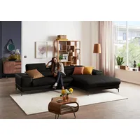 W.Schillig Eckcouch Leder 3-Sitzer Schwarz