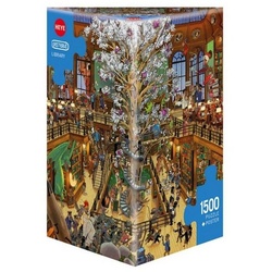 HEYE Puzzle 298401 – Library, Cartoon im Dreieck, 1500 Teile -…, 1500 Puzzleteile bunt