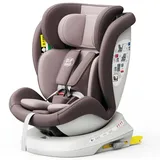 TWT I-SIZE Plus DELUXE LightRed Kindersitz mit 360 Grad drehbarem Isofix-System-BUF BOOF 0, 36 kg - bordeaux