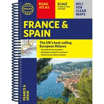 Philips Philip's France and Spain Road Atlas: A4 Spiral (Philip's Road Atlases)