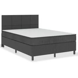 vidaXL Boxspringbett Dunkelgrau Stoff 140x200 cm