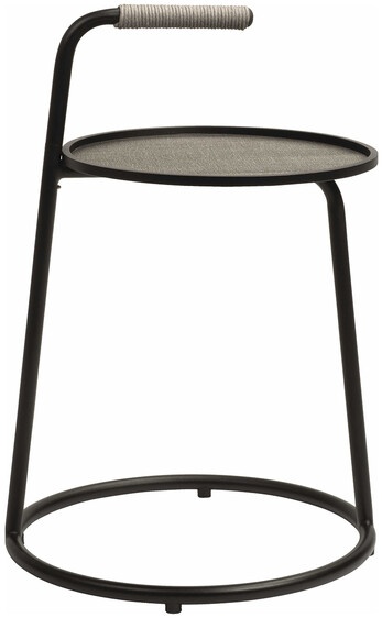 Stern Möbel Beistelltisch mit Griff Edi Aluminium matt schwarz grau, Designer Doser & Zimprich, inkl. Griff 71 cm; Ablage 53 cm