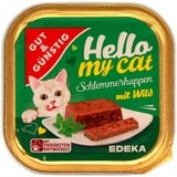 Gut & Günstig Hello My cat Schlemmerhappen mit Wild, 32er Pack (32 x 100g)