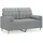 vidaXL 2-Sitzer-Sofa mit Zierkissen Hellgrau 120 cm Stoff