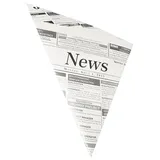 Papstar Spitztüten »Newsprint« fettdicht, 32,5x23 cm, Pergament-Ersatz | Schrumpffolie 300 Stück)
