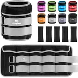 Fragraim Gewichtsmanschetten, Verstellbares Gewichte für Beine und Arme, 1 kg-5 kg (pro Knöchel)/ 2 kg-10 kg (pro Paar), ( 2er Packungen), Handgelenk Gewichte, Knöchelgewicht - Grau