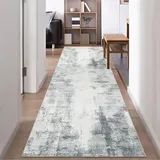 Teppichläufer Flur rutschfest waschbar 80x300 80 x 300 cm Grau