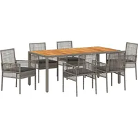 vidaXL Garten Essgruppe 7-tlg. Grau