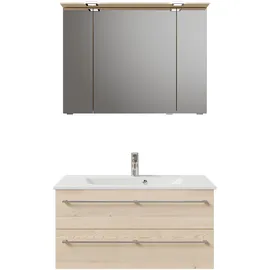 Pelipal Serie 6025 3-tlg. 97 cm x 200 cm x 48 cm Waschtisch weiß polar pinie quer NB