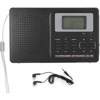 Tragbarer Hochempfindlicher CS-106-Vollband-Radio-Mini-FM/AM/SW/MW/LW/TV-Empfänger mit Digitaluhr-Kopfhörer