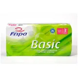 Fripa Toilettenpapier Basic, 3-lagig, recycelt, weißes Klopapier aus 100% Altpapier, 1 Packung = 8 Rollen á 250 Blatt