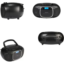 Medion E66476 Stereo Sound System (Boombox, CD-Player, MP3, Kassette, tragbarer Kassettenspieler für Kinder, UKW Radio, AUX, Kopfhörer, Netz & Batterie) schwarz