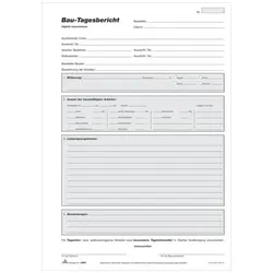 RNK Bau-Tagesbericht - Block, 3 x 50 Blatt, DIN A4, mit Durchschreibepapier Bau-Tagesbericht-Block Bau-Tagesbericht-Block 4002871130