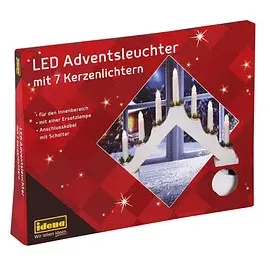 IDENA Adventsleuchter 7 LED Kerzenlichter weiß 40x30cm