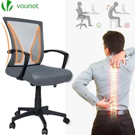 VOUNOT Bürostuhl ergonomisch Grau