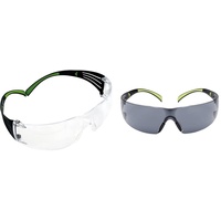 3M SecureFit Schutzbrille SF401AF, klar & 3M Schutzbrille SF400 GC1, grau – Komfortable Arbeitsschutzbrille mit Anti-Scratch-Beschichtung – Beidseitige UV, Anti-Kratz- & Anti-Beschlag-Beschichtung