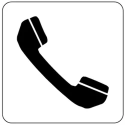 Aufkleber Piktogramm Telefon, Folie, 160x160 mm