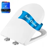 IBERGRIF WC Sitz mit Absenkautomatik-D Toilettendeckel Einfache Montage und Sauber,Klodeckel Quick-Release-Funktion,Antibakterielle,Passend für die Meiste Toilette,Belastbarkeit von 150kg,Weiß,M41001