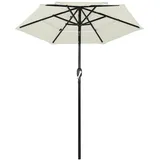vidaXL Sonnenschirm mit Aluminium-Mast 3-lagig Sandfarbe 2 m