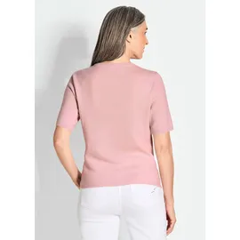 GOLDNER Kurzgröße Kaschmir-Halbarmpullover mit Rundhals Rosa 24