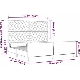 vidaXL Boxspringbett 200 x 200 cm Silber
