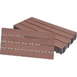UISEBRT 30 Stück WPC Fliese 30X60cm WPC Klickfliese 5qm Balkonfliesen Terrassenfliesen Holzoptik Fliese Terrassendielen Balkon, Braun - Braun