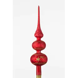 Weihnachtsbaumspitze Groß 35cm in Ice Rot Gold Komet
