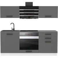b belini group Küchenzeile Sophia 180 cm Silber matt